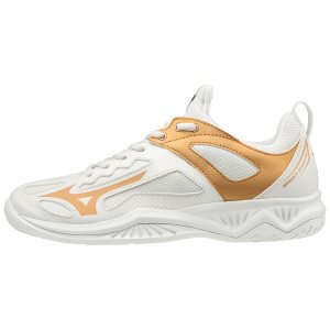 Mizuno Ghost Shadow Παπουτσια Χαντμπολ Γυναικεια - Ασπρα/Χρυσο Χρωμα